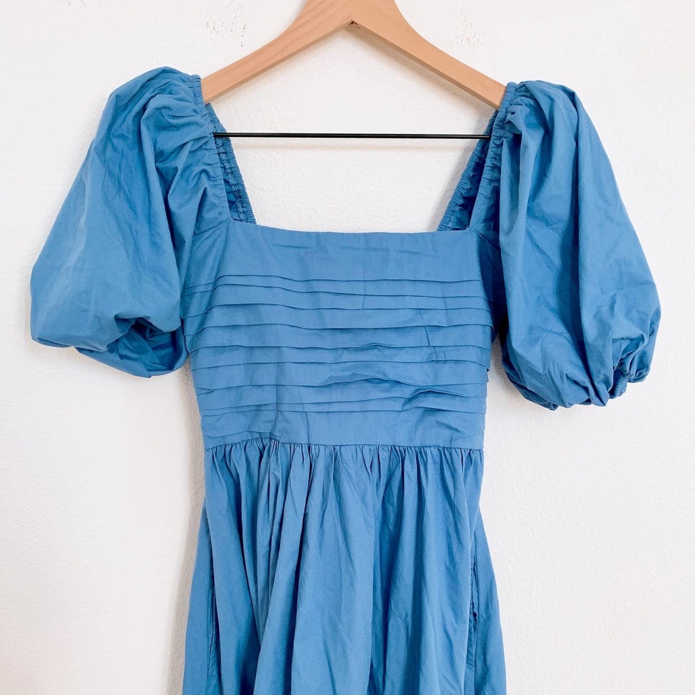 Abercrombie & Fitch Ruched Puff Sleeve Midi Dress - Picture 5 of 7